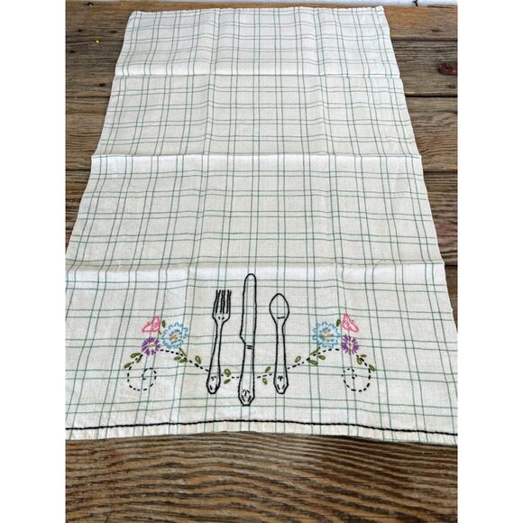 Vintage 1930s Lot 3 Tea Towels Embroidery Birds Butterfly Cottage Core - Picture 6 of 13